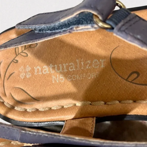 Naturalizer Janessa Slate Blue Leather Sandals — NWOT — Size 8.5 - Picture 6 of 7
